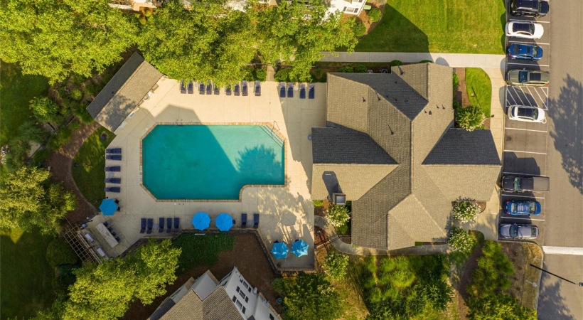 aerial view of a building